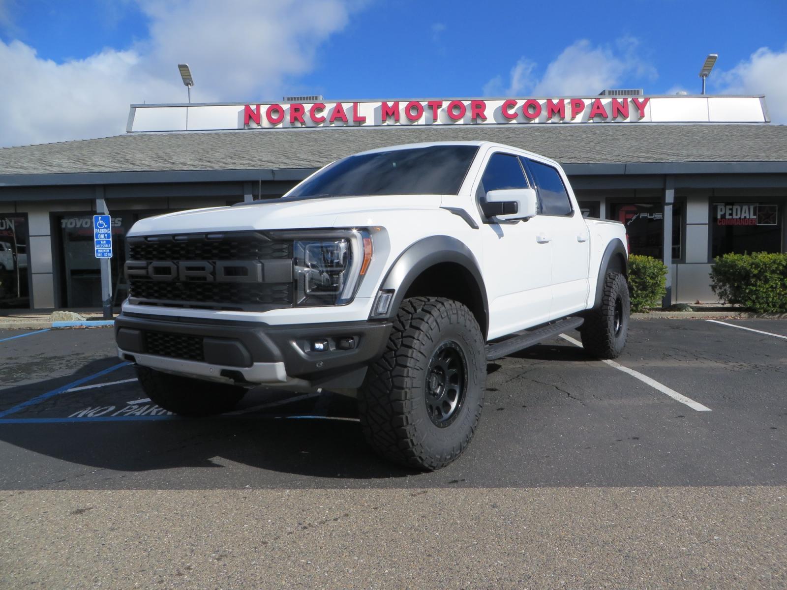 2023 White /BLACK Ford F-150 Raptor SuperCrew 4WD (1FTFW1RG6PF) with an 3.5 V6 engine, 6A transmission, located at 2630 Grass Valley Highway, Auburn, CA, 95603, (530) 508-5100, 38.937893, -121.095482 - Raptor sitting on Eibach front and rear springs, 37" Nitto Ridge Grappler tires, 17" Method NV wheels, and window tint. - Photo #0